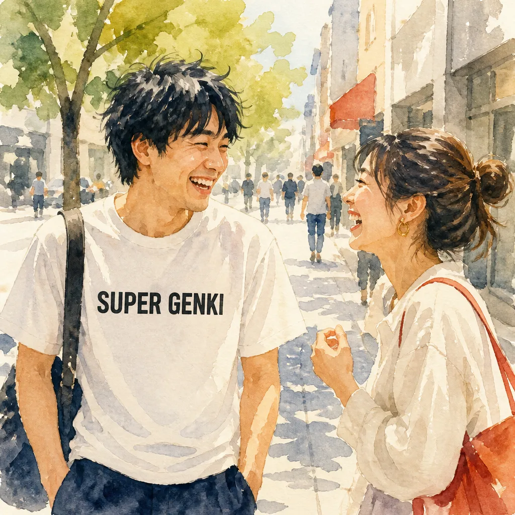 Watercolor Threads post for the Super Genki anime apparel brand
